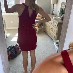 Red halter top dress